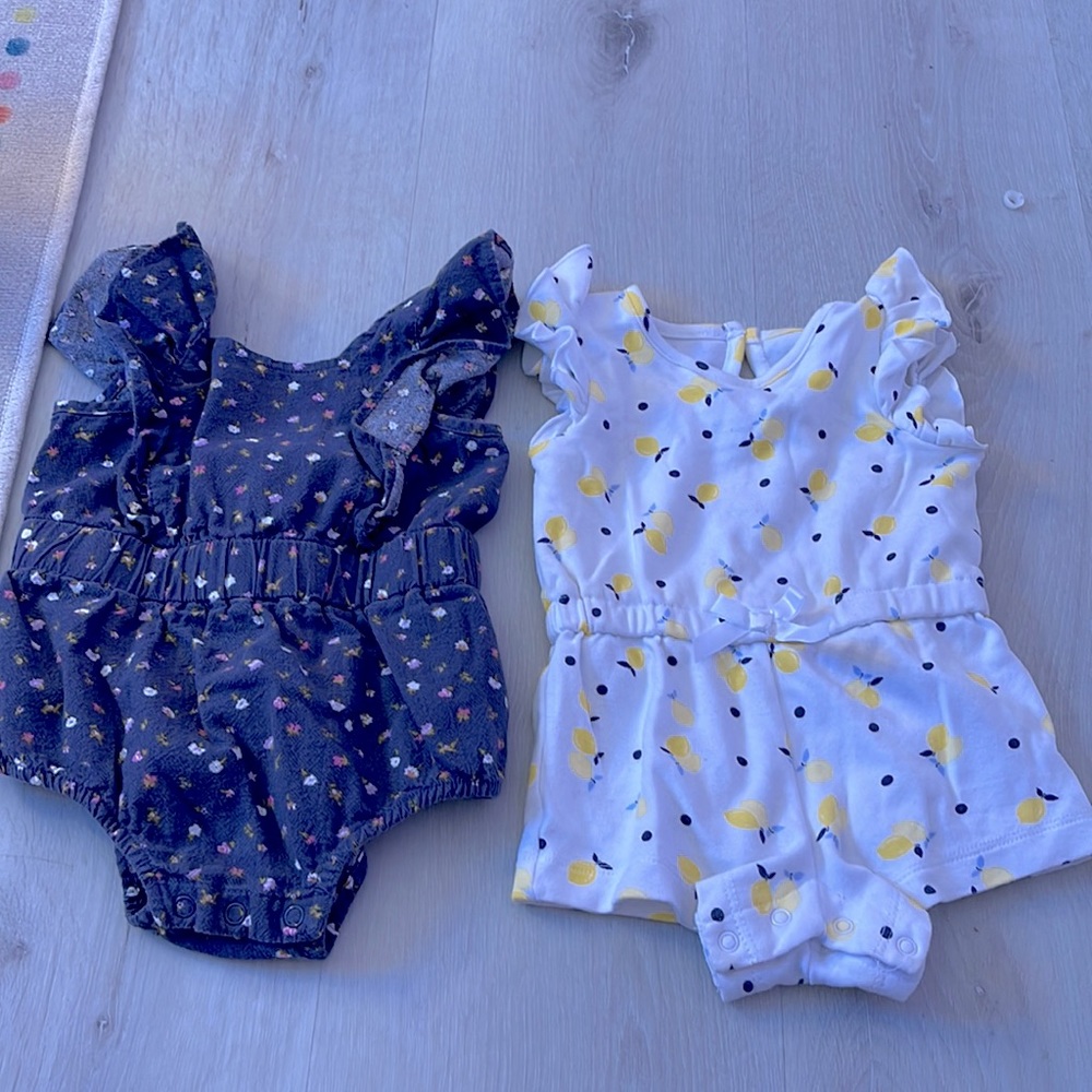 Two 0-3 month girl onesies.